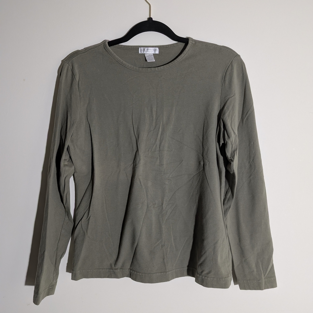 Petite Sophisticate Stretch Olive Top